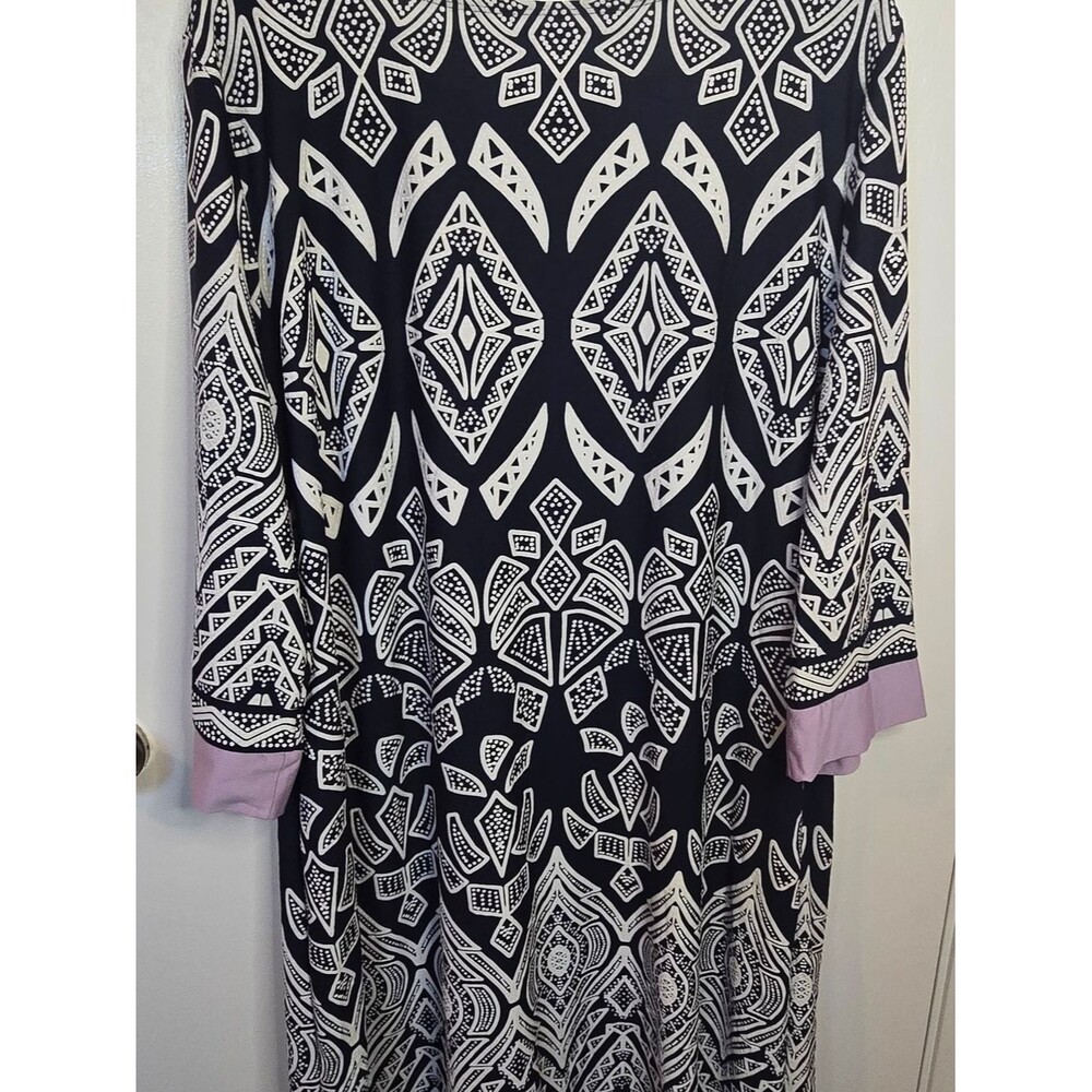 Croft & Barrow Geometric Tribal Print 3/4 Sleeve Shift Dress, Size XXL - Picture 6 of 6